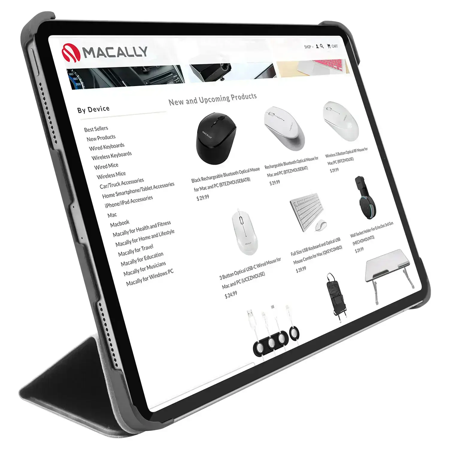 Macally Protective Case and Stand for iPad Air [4th generation] - Black (BSTANDA4-B)